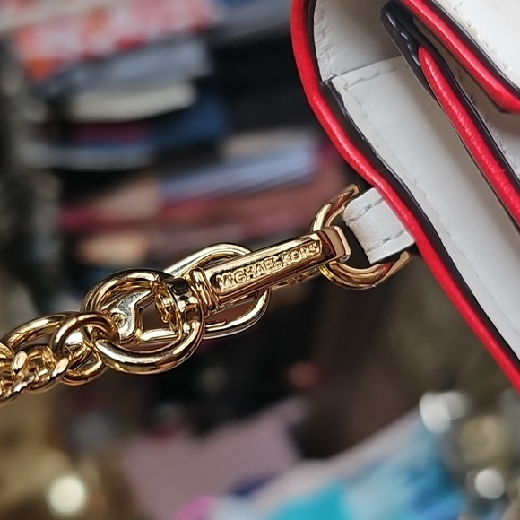 Michae,l Kors, White, Red, Colorful, Leather, Wallet, Gold, Summer, Designer - Picture 3 of 8